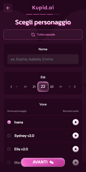 Kupid AI: nome, età e voce del personaggio